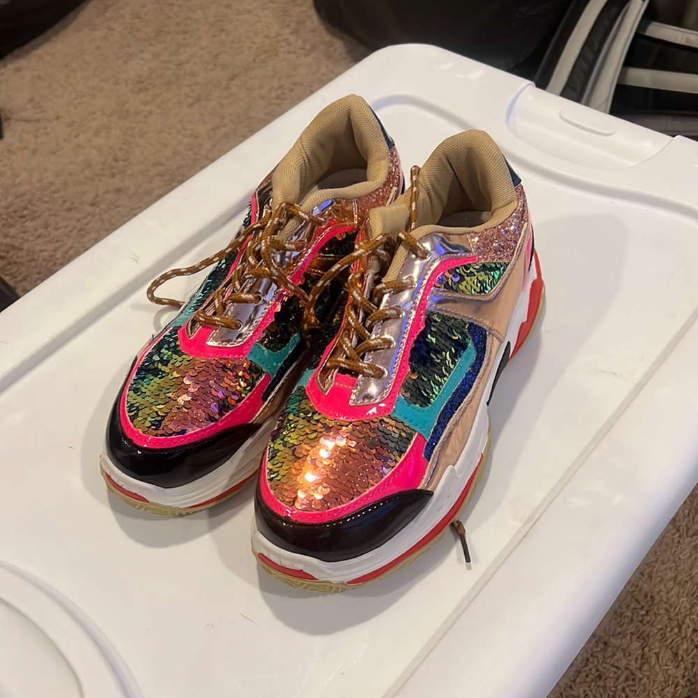 Sequin sneakers sz 8.5